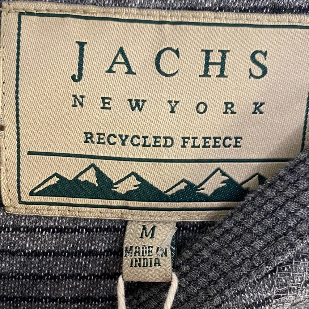 Preppy Fleece Crewneck Sweater Recycled Cotton Sustainable Charcoal Gray Medium